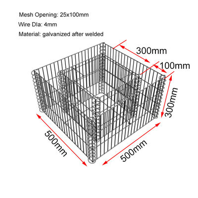 25x100mm حفرة زهرة السرير ملحومة شبكة التراب ارتفاع 1.5 متر